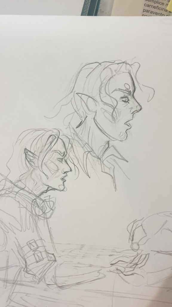 Drow and furbolg digital painting by greenedera art - elena zambelli #noai