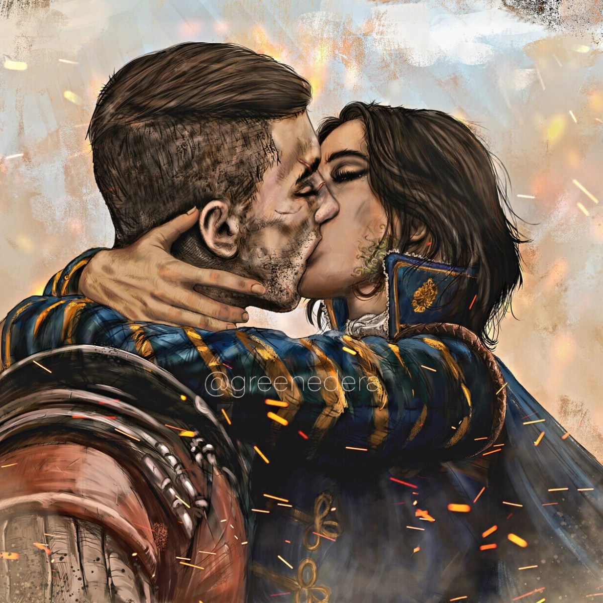 Last kiss – Kurt and lady De Sardet – GreedFall&nbsp;fanart