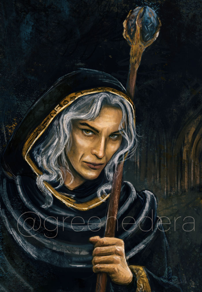 Raistlin Majere from Dragonlance - a new portrait, inspired to that scene in Neraka, in Dragons of Spring Dawning.