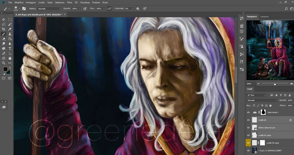 raistlin majere dragonlance and bupu the gully dwarf digital painting by greenedera 