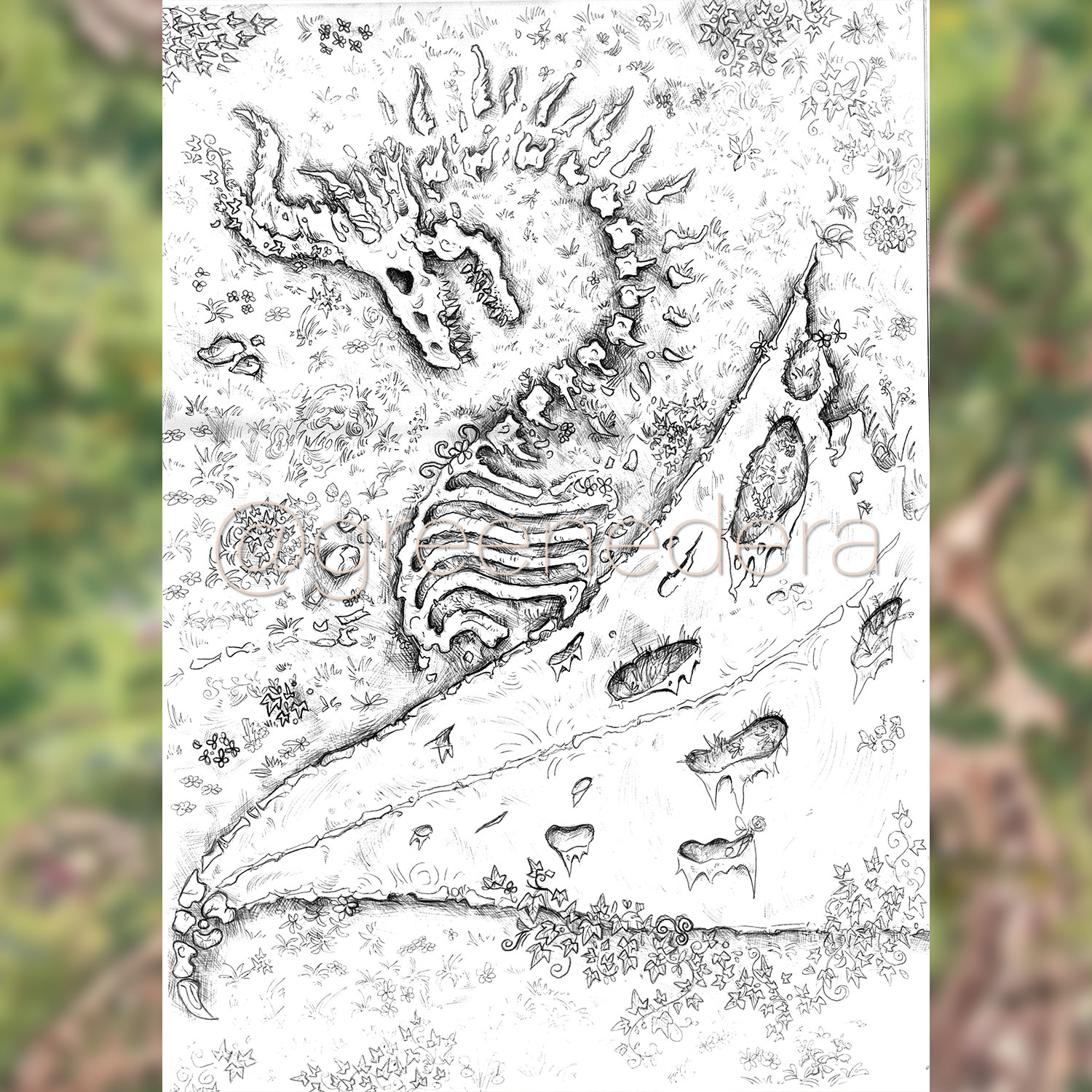 Spring – The skeleton dragon – Greenedera art